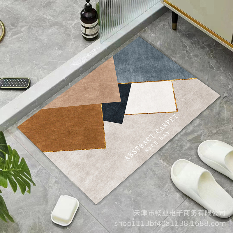 Cross-border Bathroom Toilet Door Absorbent Floor Mat Diatom Mud Household Toilet Carpet Non-slip Foot Mat Entrance Door