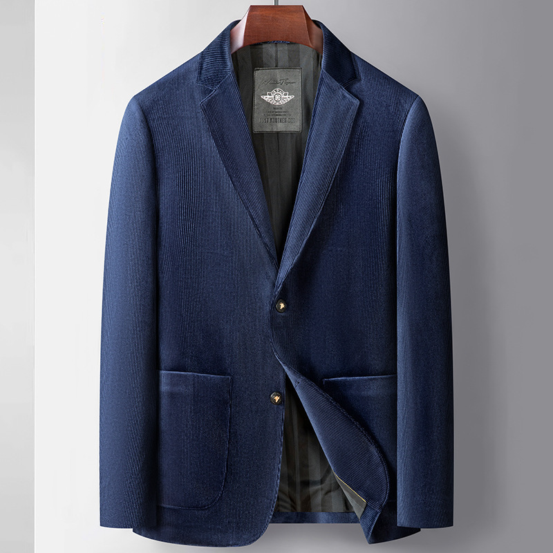 High-grade men's 2023 autumn casual suit men's corduroy suit corduroy jacket business casual jacket men