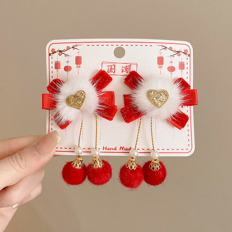 Horquillas Chinas Tradicionales para Niños, Materiales Mixtos, Decorativo, Con Borlas, para Hanfu y Año Nuevo