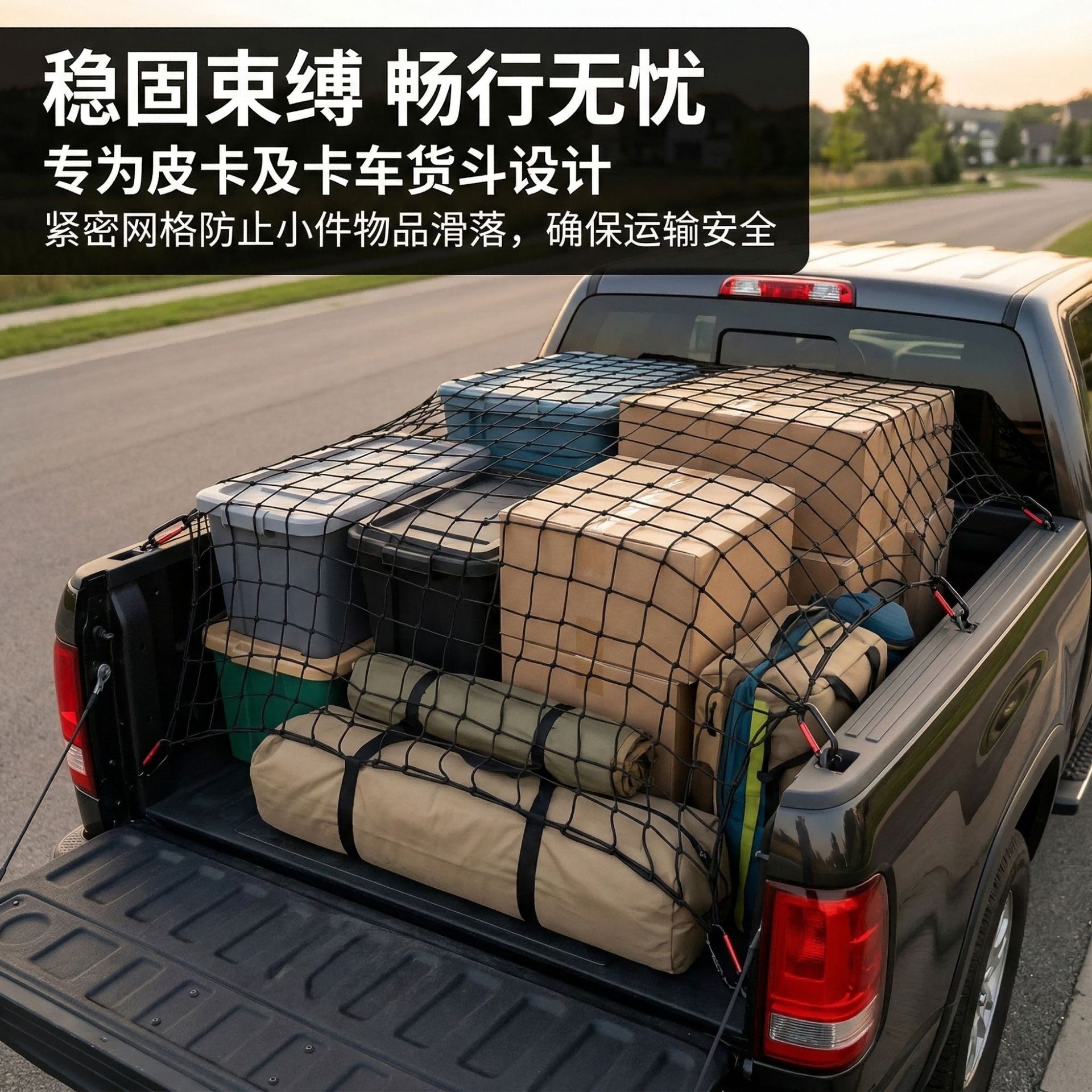 Cross-Border Hot-Selling 120*180cm Car Luggage Net Trunk Roof Elastic Net Fixed Net Bag Strap Trailer