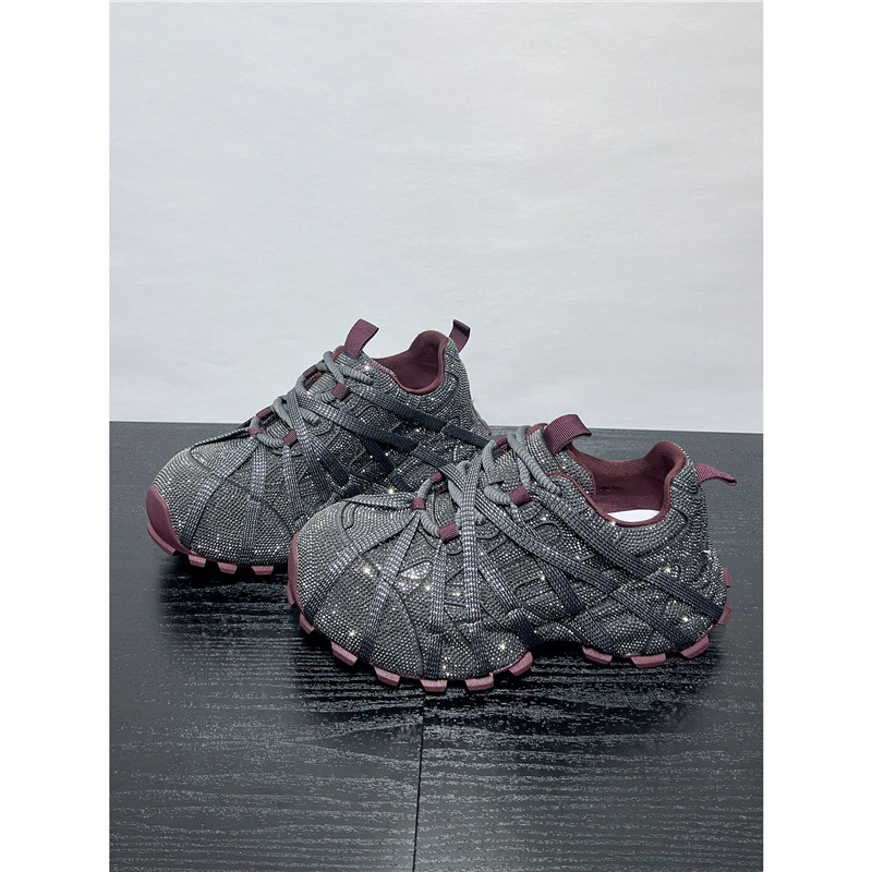 High-End Rhinestone Dad Shoes for Women, Thick-Soled, Comfortable, 2026 New Popular Model, Fashionable and Versatile Sports Casual Women's Shoes