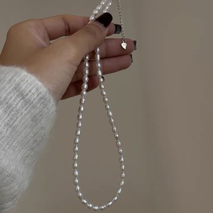 July Jewelry S925 Silver Extremely Bright Light 2-7mm High Quality Freshwater Pearl Millet Bead Necklace for Women Versatile Zhuji