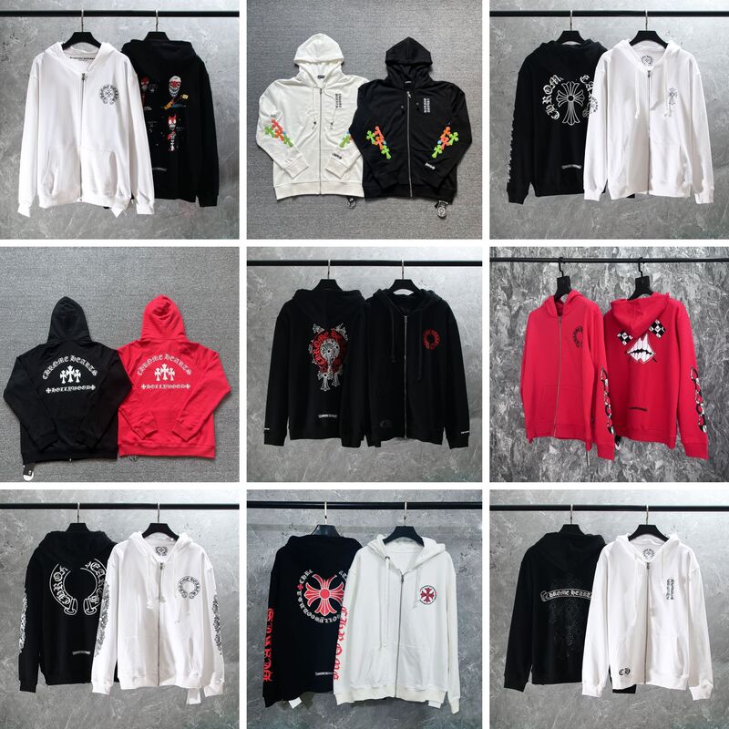 Embroidered Cross Large Horseshoe Hooded Sweatshirt Men's and Women's Autum Jacket