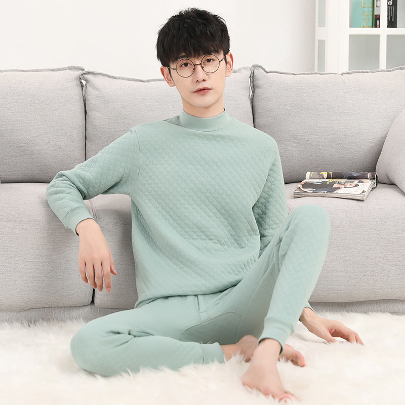 10 대 남학생과 중학생 3 층 두꺼운 면 가을 옷 가을 바지 면 열 속옷 세트 겨울