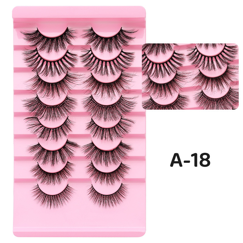 DINGSEN fuente transfronteriza fábrica pestañas falsas 8 pares de pestañas naturales gruesas de gran volumen LOGO