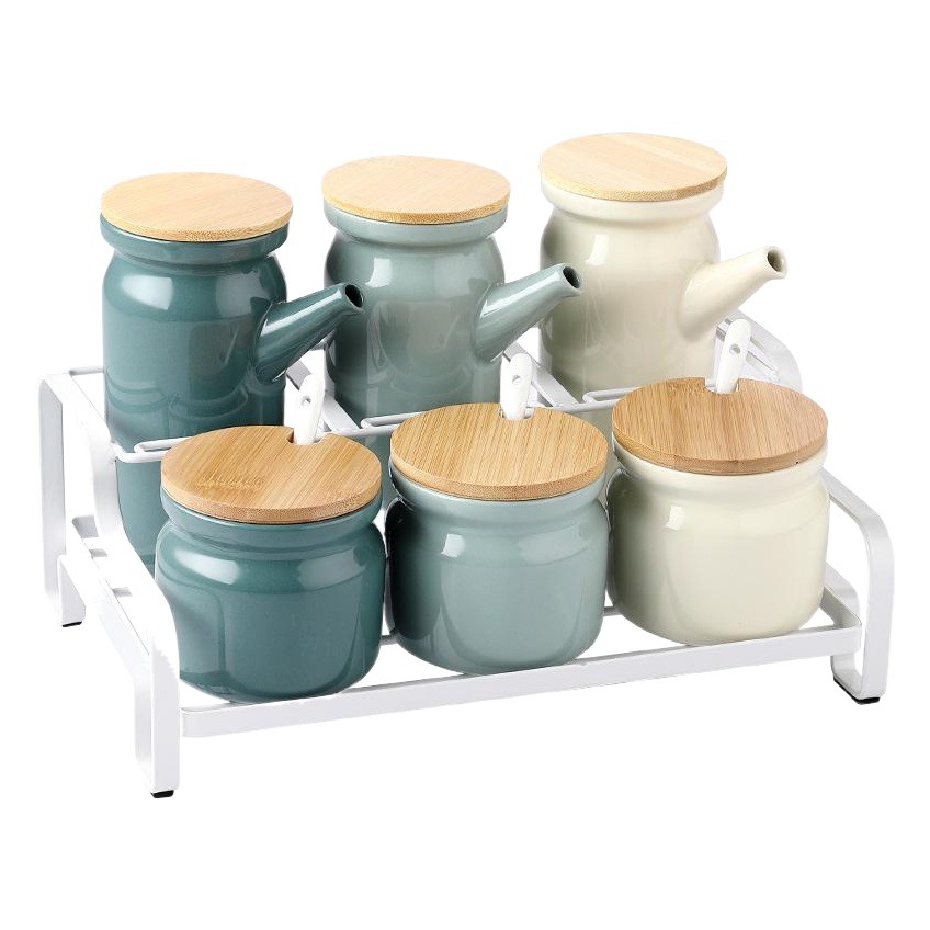 Cerámica creativa tarro de condimento traje cocina hogar sal tarro condimento caja condimento botella condimento caja azúcar gourmet polvo condimento tarro