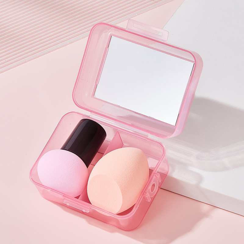 Nuevo conjunto de huevos de belleza con espejo 55 cepillo con cabeza de hongo de gota de base cepillo de huevo de belleza polvo de polvo de maquillaje
