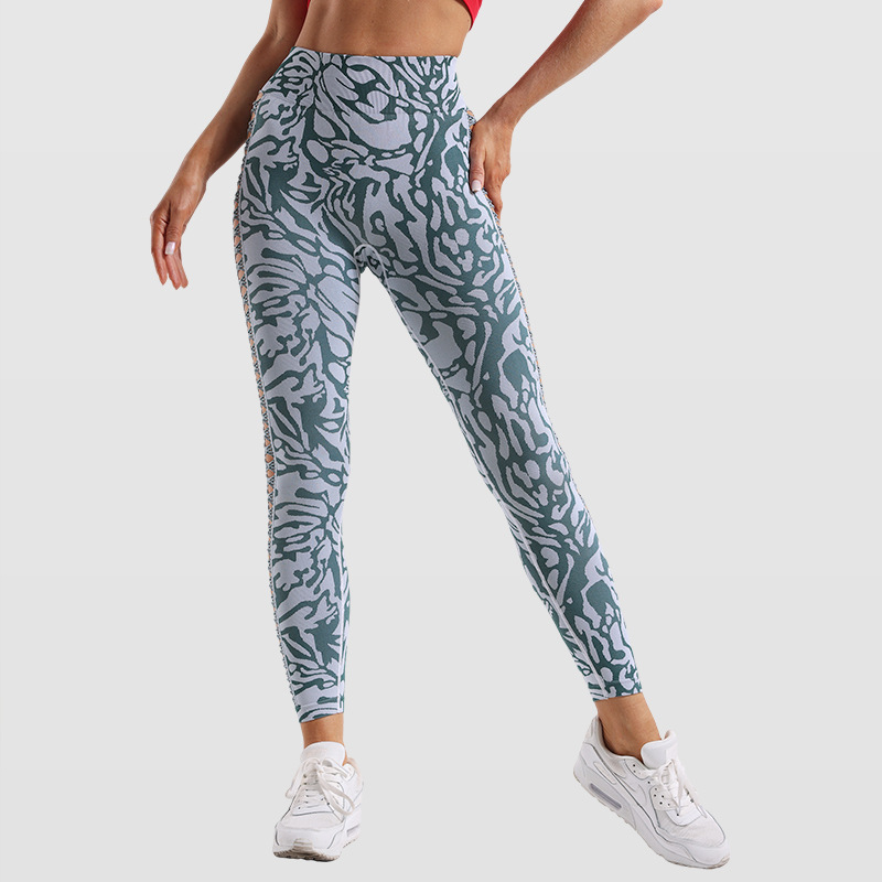 Nuevos pantalones de yoga de cadera de melocotón huecos, pantalones deportivos antideslizantes de cintura alta para mujer, pantalones de fondo deportivo de fitness para correr