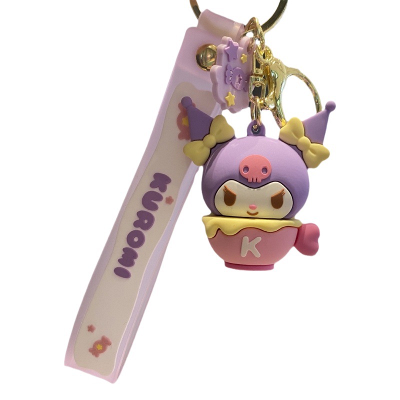 Dibujos animados Sanrio snack familia llavero mochila colgante muñeca máquina muñeca coche llavero pequeño regalo