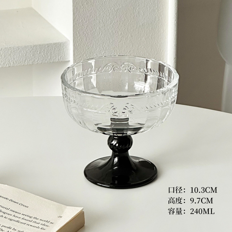 ins简约玻璃甜品碗酸奶杯高脚雪糕碗杯冰淇淋杯子冰激凌杯酸奶杯|undefined