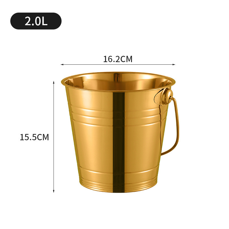 Amazon acero inoxidable 201 una sola capa de barril de hielo grueso más vino de hielo brillante barra KTV con barril de mano frío antideslizante