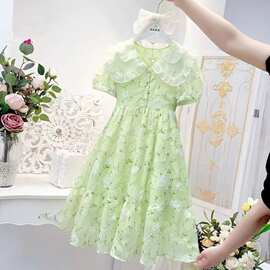 女童连衣裙夏款2025新款儿童裙子夏季洋气时髦公主裙女大童雪纺裙
