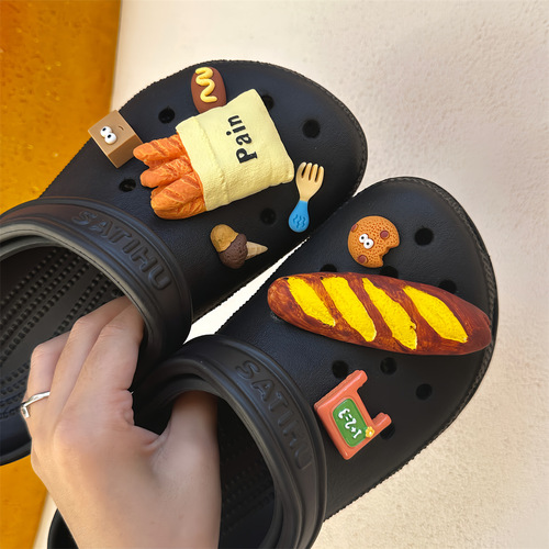 New Hole Shoes Accessory DIY Bread Sweet Food Simulation Eat Play Compatible Shoe Clips Shoe Flowers Accessory Decorations