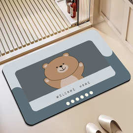 21-39卡通浴室地垫硅澡泥防滑脚垫卫生间门口吸水垫洗澡专用速干