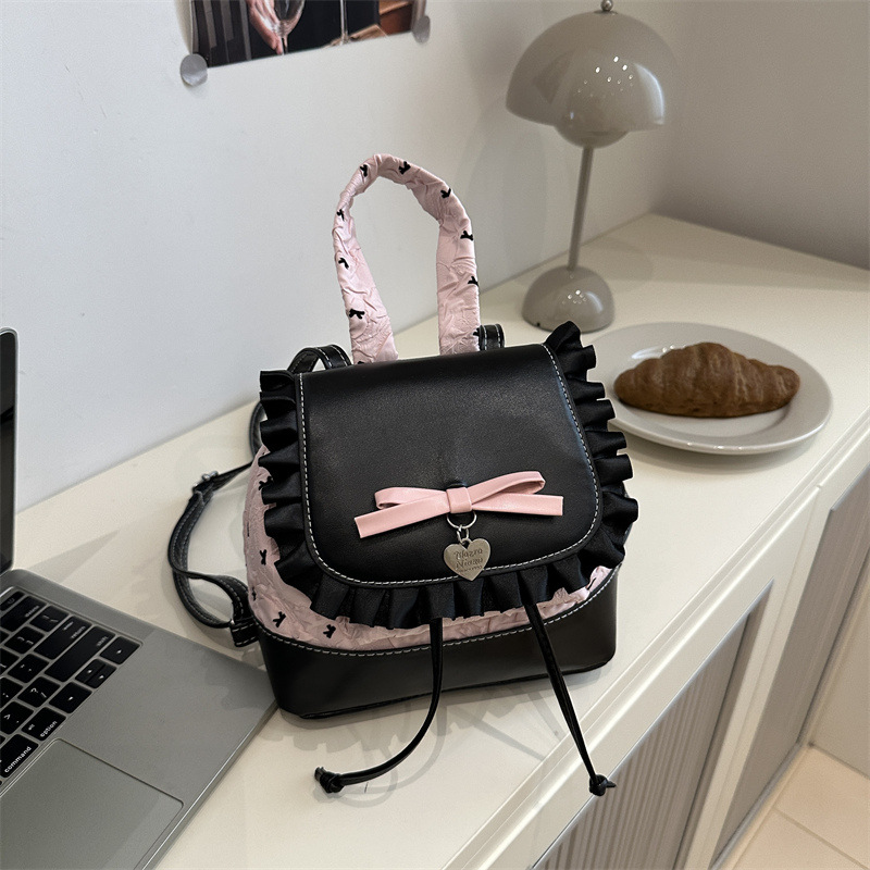 Mochila de hombro casual coreana, escolares de clase, personalidad, mochila de encaje.