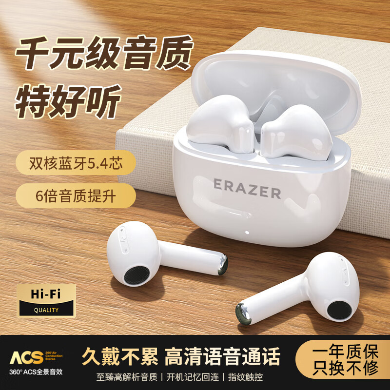 Powerful Wireless Headset Semi-In-Ear Bluetooth 5.4Tws Sports Music Online Class Game Adapted to Xt68Pro