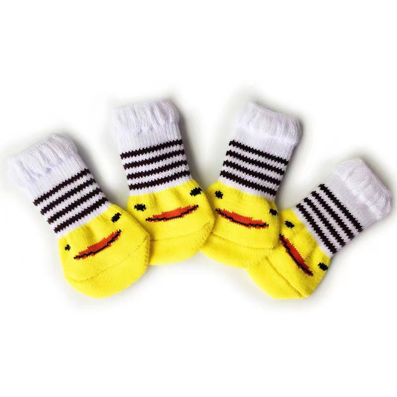 Nuevos calcetines para mascotas cubierta antideslizante protección de la pierna cuatro estaciones universal anti-sucio perro zapato cubierta pequeño perro gato calcetines de algodón image 5