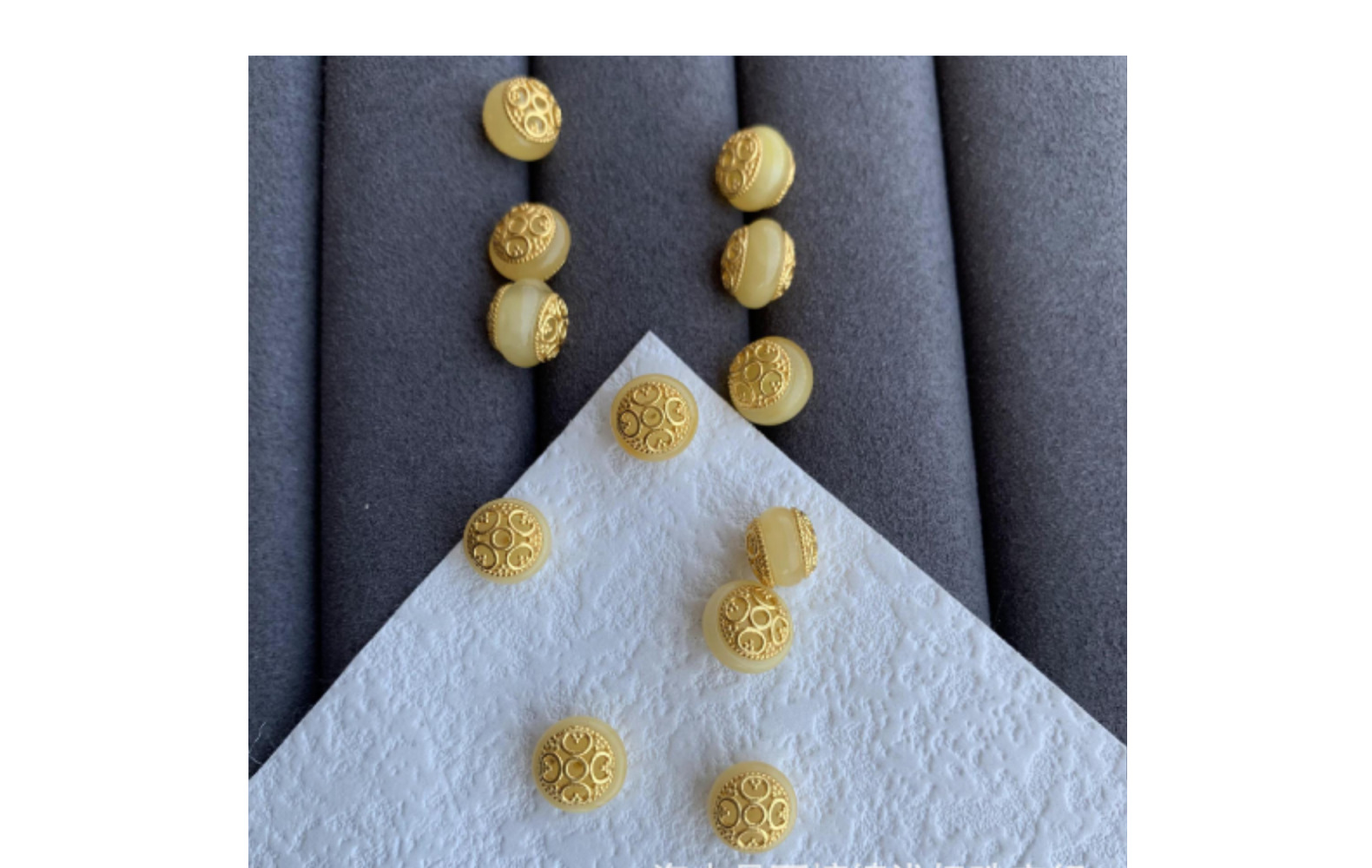 New natural beeswax Amber spacer beads accessories s925 silver diy accessories bracelet necklace ancient gold hollow spacer beads