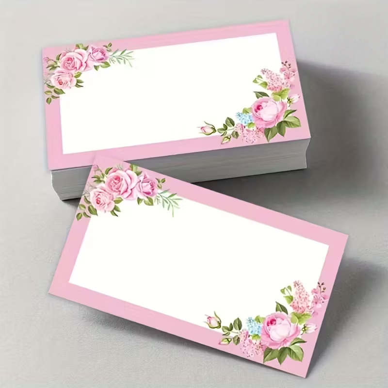 Cross-Border Bestseller Vintage Floral Pattern Blank Small Cards Gift Message Tags Pocket Hug Cards
