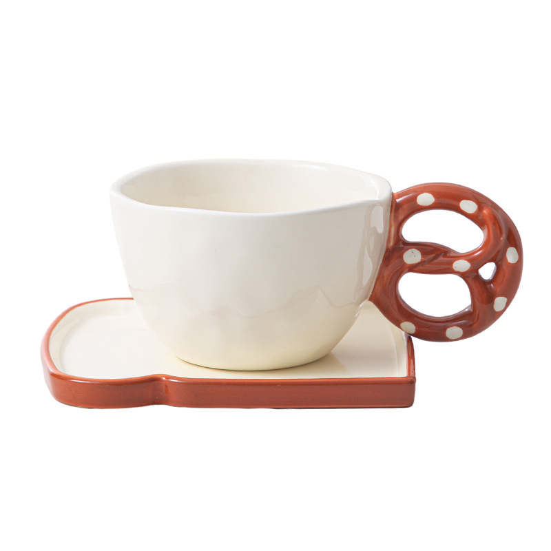 Creativo de cerámica europea taza de café plato conjunto de pan bandeja taza de desayuno casera de gran capacidad taza de agua
