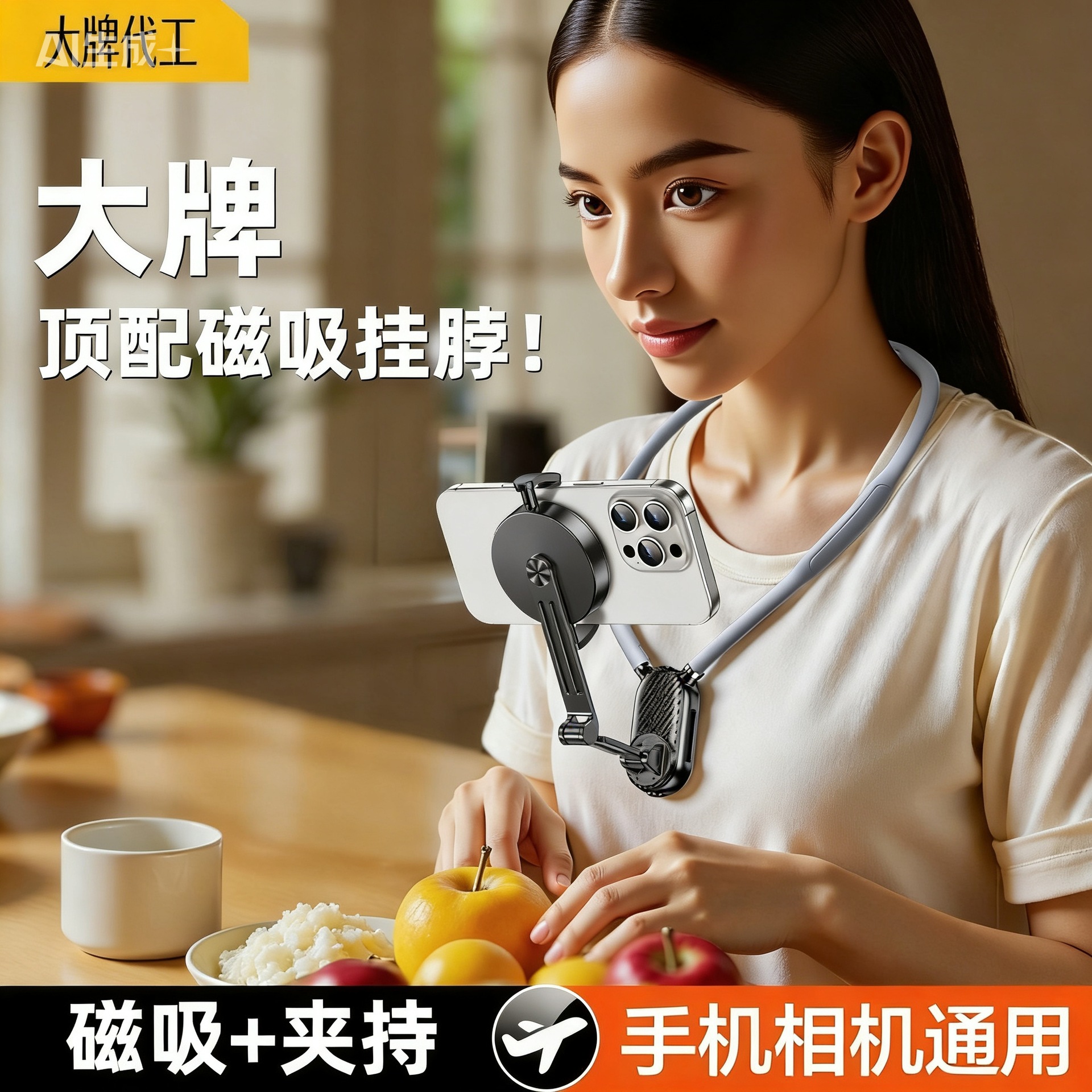 Popular Hot-Selling Universal Phone Camera Neck Mount Stand for Vlog Shooting, First-Person Perspective Neck-Mounted Stand