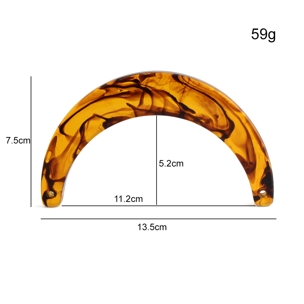대모갑 혼합 꽃 반원형 수지 손잡이