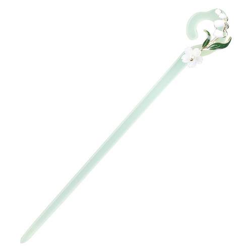 White magnolia hairpin, ancient style high-end hairpin, new Chinese style Hanfu cheongsam, imitation jade step shake hairpin headgear