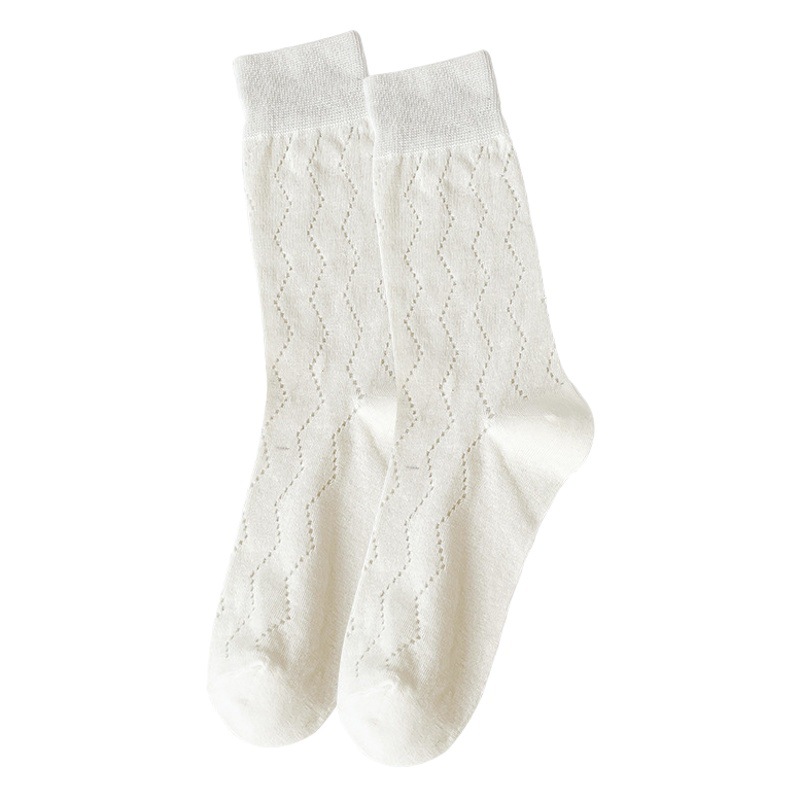 Calcetines blancos calcetines finos de verano para mujer Calcetines de algodón Zhuji de malla de verano para niñas japonesas calcetines transpirables a media pierna