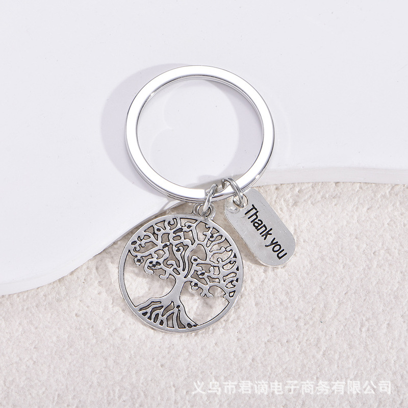 Cross-border fashion Tree of Life alloy keychain, popular gift for graduation season and Teacher's Day