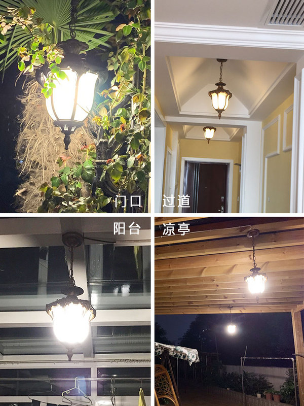 ✅ European American Outdoor Chandelier Waterproof Balcony Corridor Aisle Courtyard Lamp Garden Grape Rack Pavilion Outdoor Chandelier