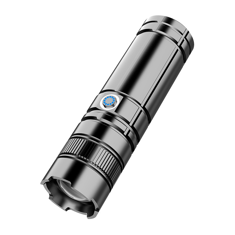 Nueva linterna táctica aleación de aluminio telescópica zoom linterna recargable acampar al aire libre linterna de iluminación