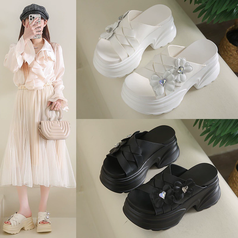 Новые женские босоножки на толстом каблуке лето 2025, новые платформенные босоножки на толстой подошве с открытым носком, модные летние тапочки для улицы