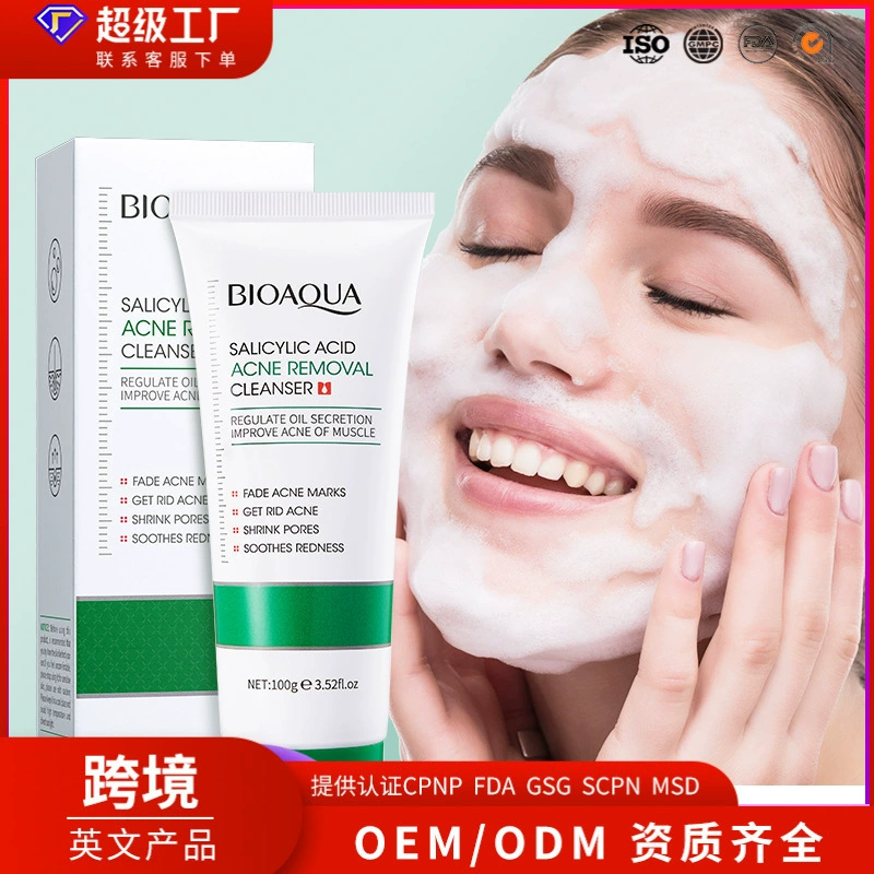 Очищающее средство BIOAOUA с салициловой кислотой для борьбы с акне, увлажняющее и сужающее поры, для трансграничной экспорта