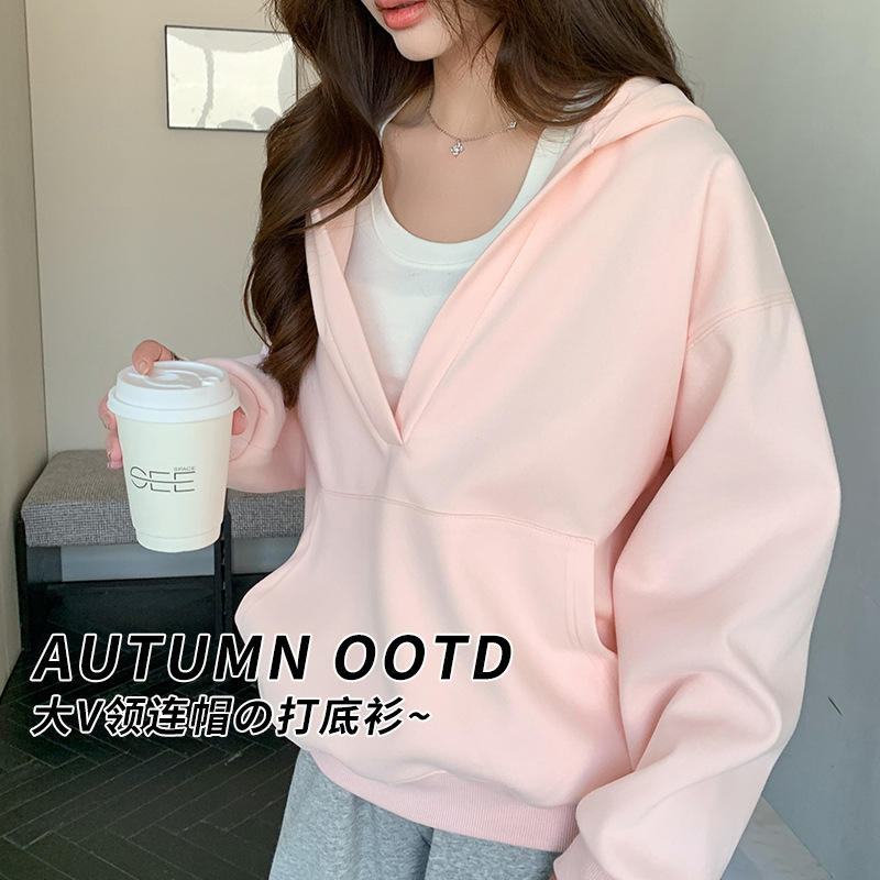 Autumn and Winter Versatile Loose Collar Hooded Sweatshirt Jacket for Women Slimming Look with Flap Pocket Pantss Comfortable Casual Lazy Style Top for Women Autumn and Winter Versatile Loose Collar Hooded Sweatshirt Jacket for Women Slimming Look with Flap Pocket Pantss Comfortable Casual Lazy Style Top for Women