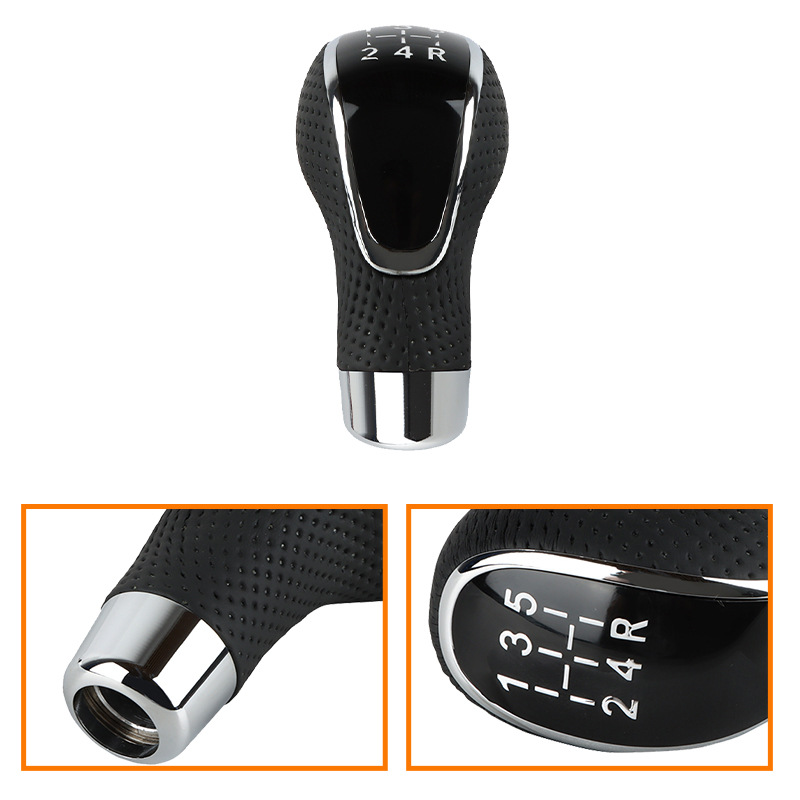 Car Modified Manual Gear Shift Knob 5-Speed Manual Gear Lever 5-Speed Manual Leather Gear Knob