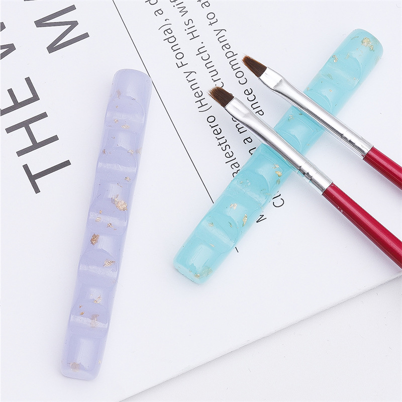 Transfronterizo nuevo estilo japonés de tira larga de uñas de acrílico titular de la pluma mini cepillo de uñas portátil estante de almacenamiento