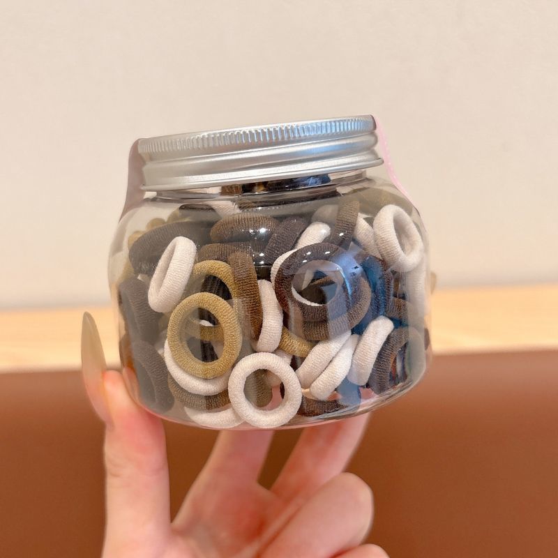 5#Coletero marrón para el cabello, 140 unidades, aproximadamente 2.5 cm.