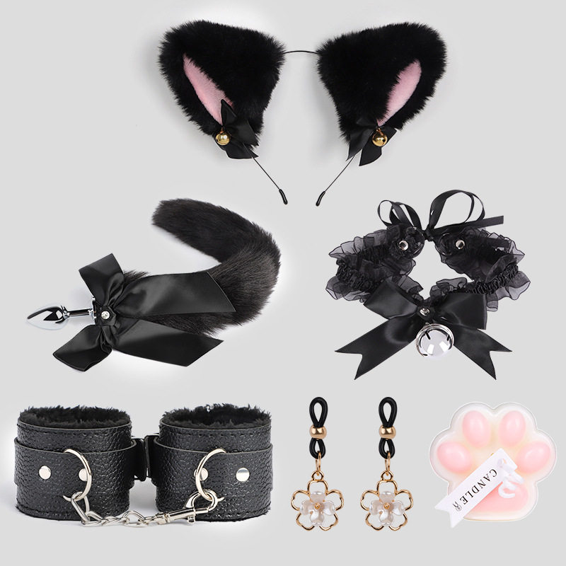 Sm趣味道具セット福瑞制御束縛調教道具尻尾肛門プラグ首輪手錠乳クリップ成人用品