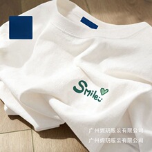 新款短袖T恤男士夏季2025重磅美式宽松男款印花上衣青少年批发