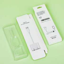 适用于苹果二合一转接线包装盒单扁口双扁口转接头包装盒通用纸盒