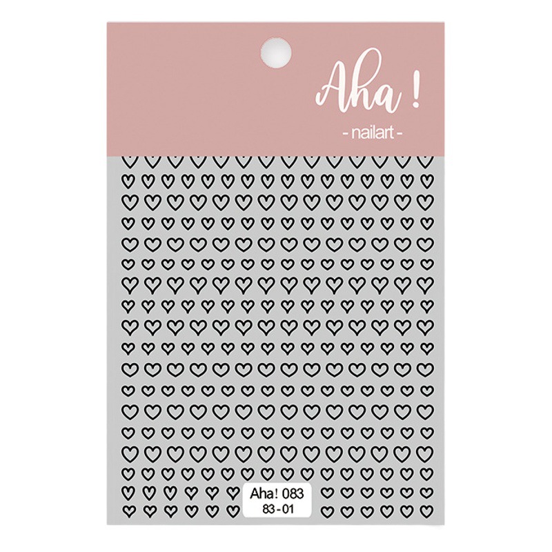 Aha uñas arte adhesivo etiqueta color amor en forma de corazón hueco dorado plata uñas decoraciones calcomanías