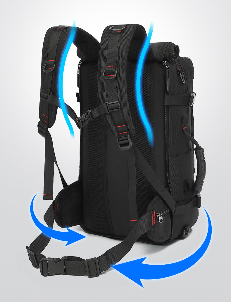 Cross-border Men's Mountaineering Hiking Backpack Large Capacity Outdoor Waterproof Wear-resistant Breathable Multi-layer Storage Computer Backpack