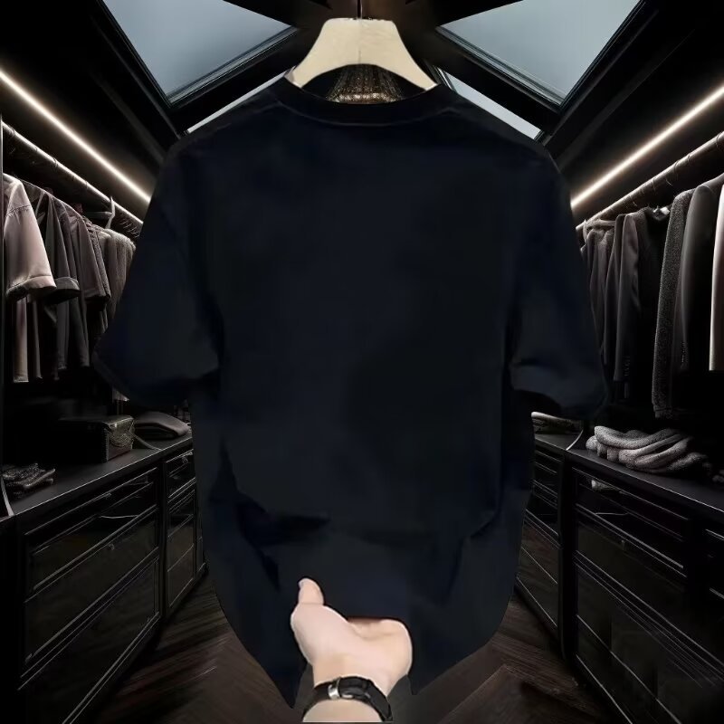2025 nueva moda suelta versátil chaqueta de verano ropa de moda de hombre algodón camiseta de manga corta de hombre