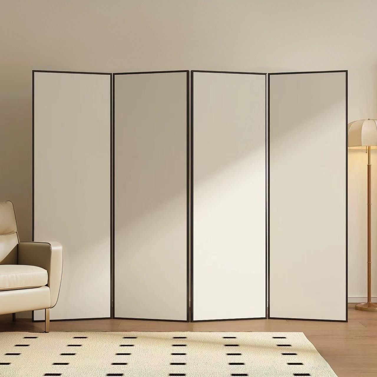 Screen partition for living room, entrance, foldable and movable, for use in the bedroom or office, modern Nordic cream-style screen