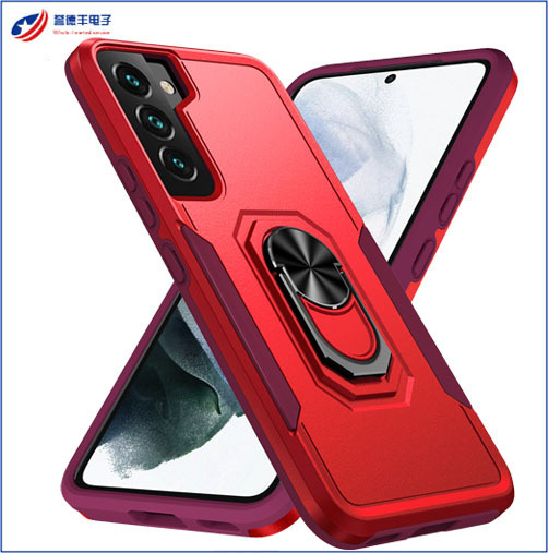 Mobile Phone Case for Samsung S22PRO Magnetic Ring Bracket Anti-drop Color Contrast Protective Case for Pioneer