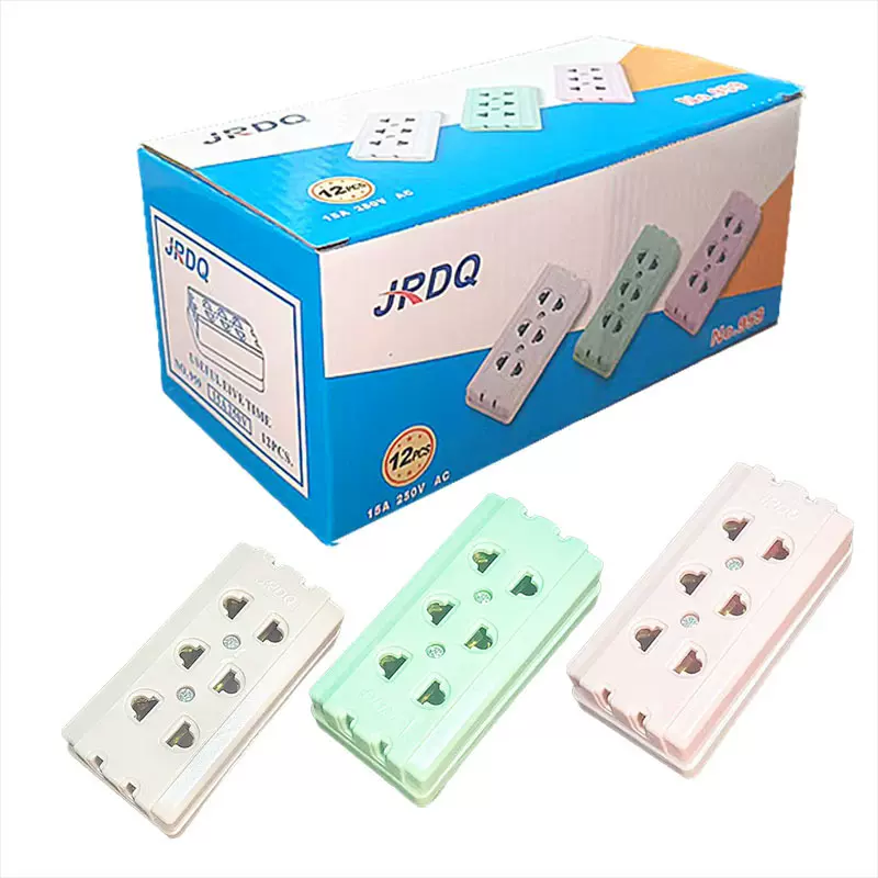 跨境泰国老挝东南亚插排 电玉粉10孔彩色插座