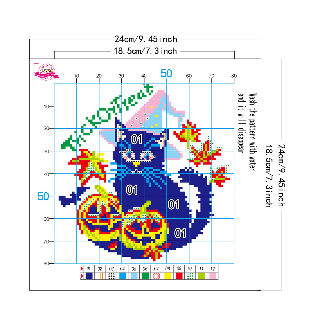 Explosivos transfronterizos limitados Halloween estilo gótico lindo estilo transfronterizo inglés bricolaje punto de cruz introducción