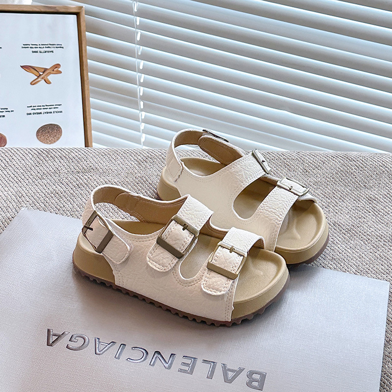 2026 verano nuevas sandalias de niñas con cabeza hueca coreana zapatos de princesa para niños zapatos de playa suaves antideslizantes