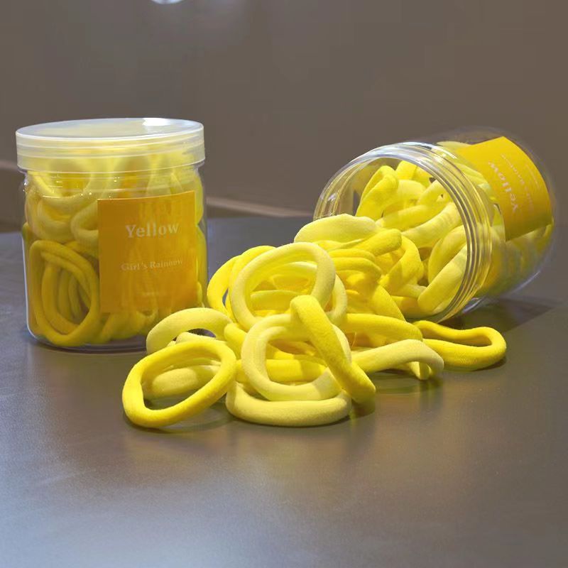 [Venta caliente transfronteriza] 50 cuerdas para el cabello enlatadas, gomas de goma de alta elasticidad de dos colores degradados sin costuras, anillos para el cabello al por mayor