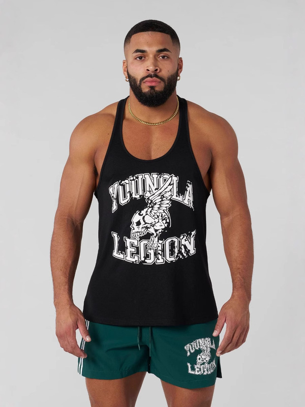 Youngla New American Muscle Fitness Racerback Vest Jogger Gym Sports Bodybuilding Training Vest